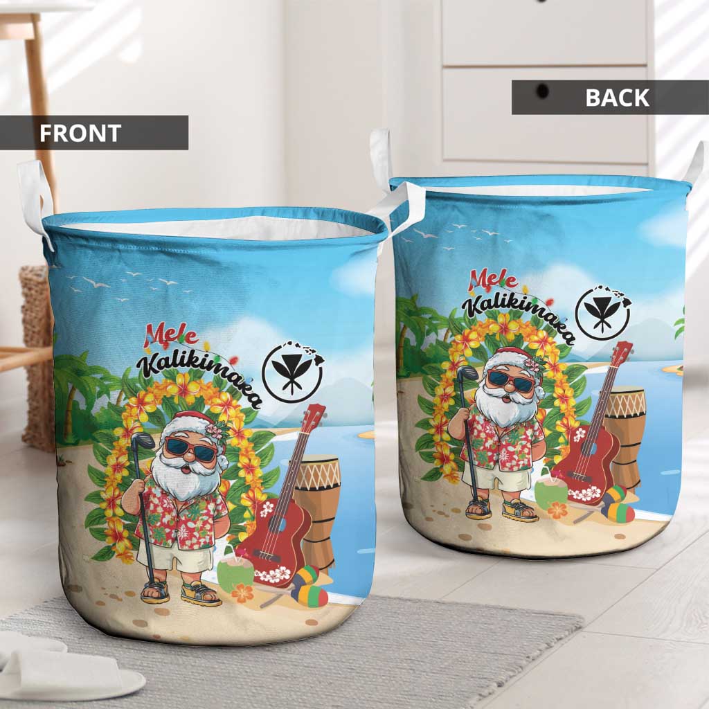 Hawaii Golf Christmas Laundry Basket Mele Kalikimaka Funny Golfer Santa - Wonder Print Shop