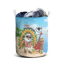 Hawaii Golf Christmas Laundry Basket Mele Kalikimaka Funny Golfer Santa - Wonder Print Shop