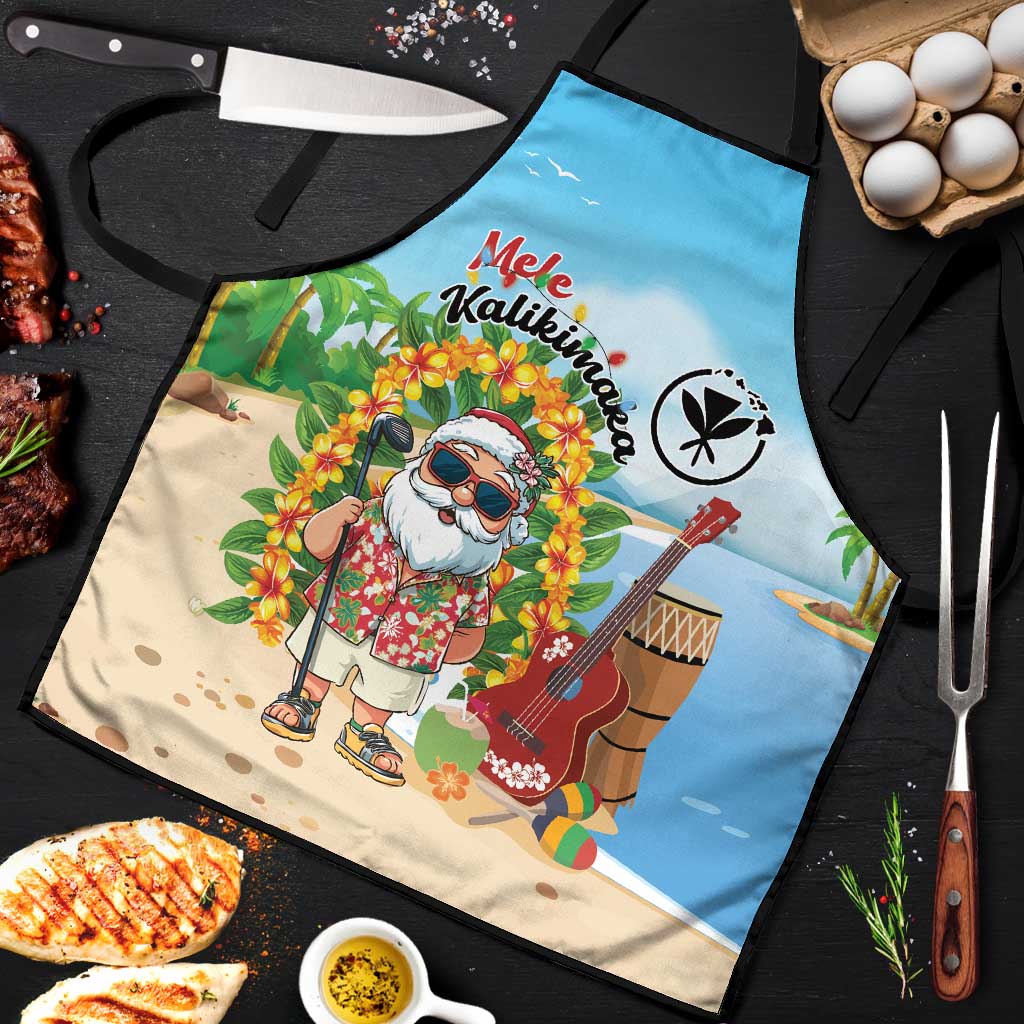 Hawaii Golf Christmas Apron Mele Kalikimaka Funny Golfer Santa - Wonder Print Shop