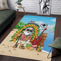 Hawaii Golf Christmas Area Rug Mele Kalikimaka Funny Golfer Santa - Wonder Print Shop