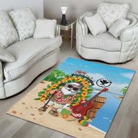 Hawaii Golf Christmas Area Rug Mele Kalikimaka Funny Golfer Santa - Wonder Print Shop