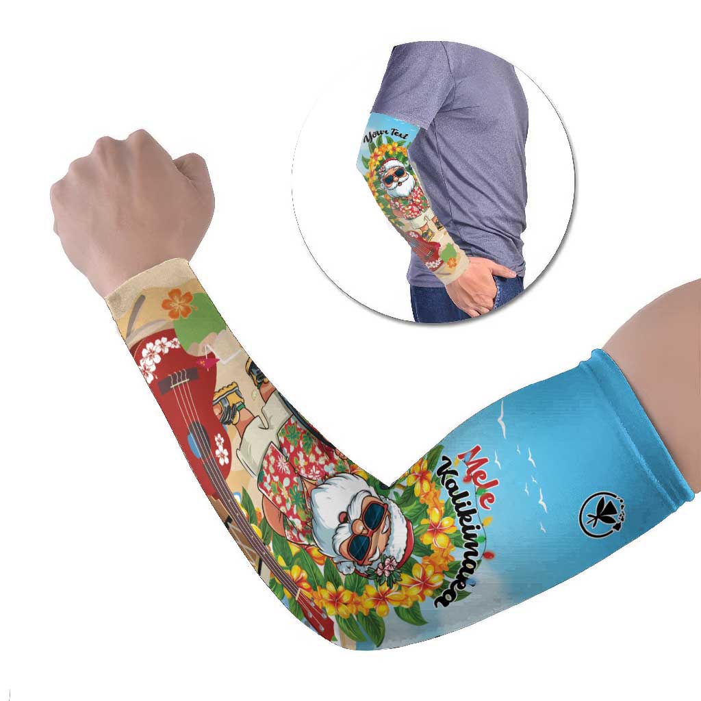 Personalized Hawaii Golf Christmas Arm Sleeves Mele Kalikimaka Funny Golfer Santa - Wonder Print Shop