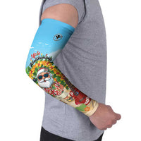 Personalized Hawaii Golf Christmas Arm Sleeves Mele Kalikimaka Funny Golfer Santa - Wonder Print Shop