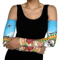 Personalized Hawaii Golf Christmas Arm Sleeves Mele Kalikimaka Funny Golfer Santa - Wonder Print Shop