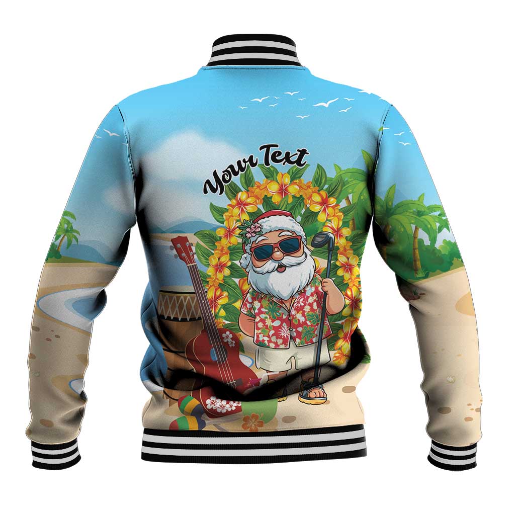 Personalized Hawaii Golf Christmas Baseball Jacket Mele Kalikimaka Funny Golfer Santa - Wonder Print Shop