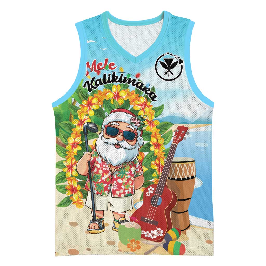 Personalized Hawaii Golf Christmas Basketball Jersey Mele Kalikimaka Funny Golfer Santa - Wonder Print Shop