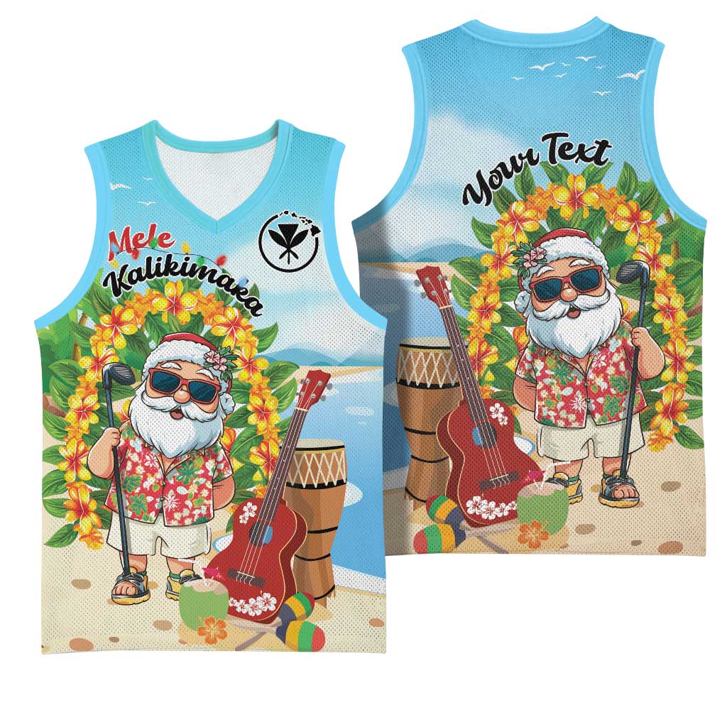 Personalized Hawaii Golf Christmas Basketball Jersey Mele Kalikimaka Funny Golfer Santa - Wonder Print Shop