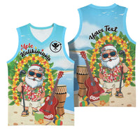 Personalized Hawaii Golf Christmas Basketball Jersey Mele Kalikimaka Funny Golfer Santa - Wonder Print Shop