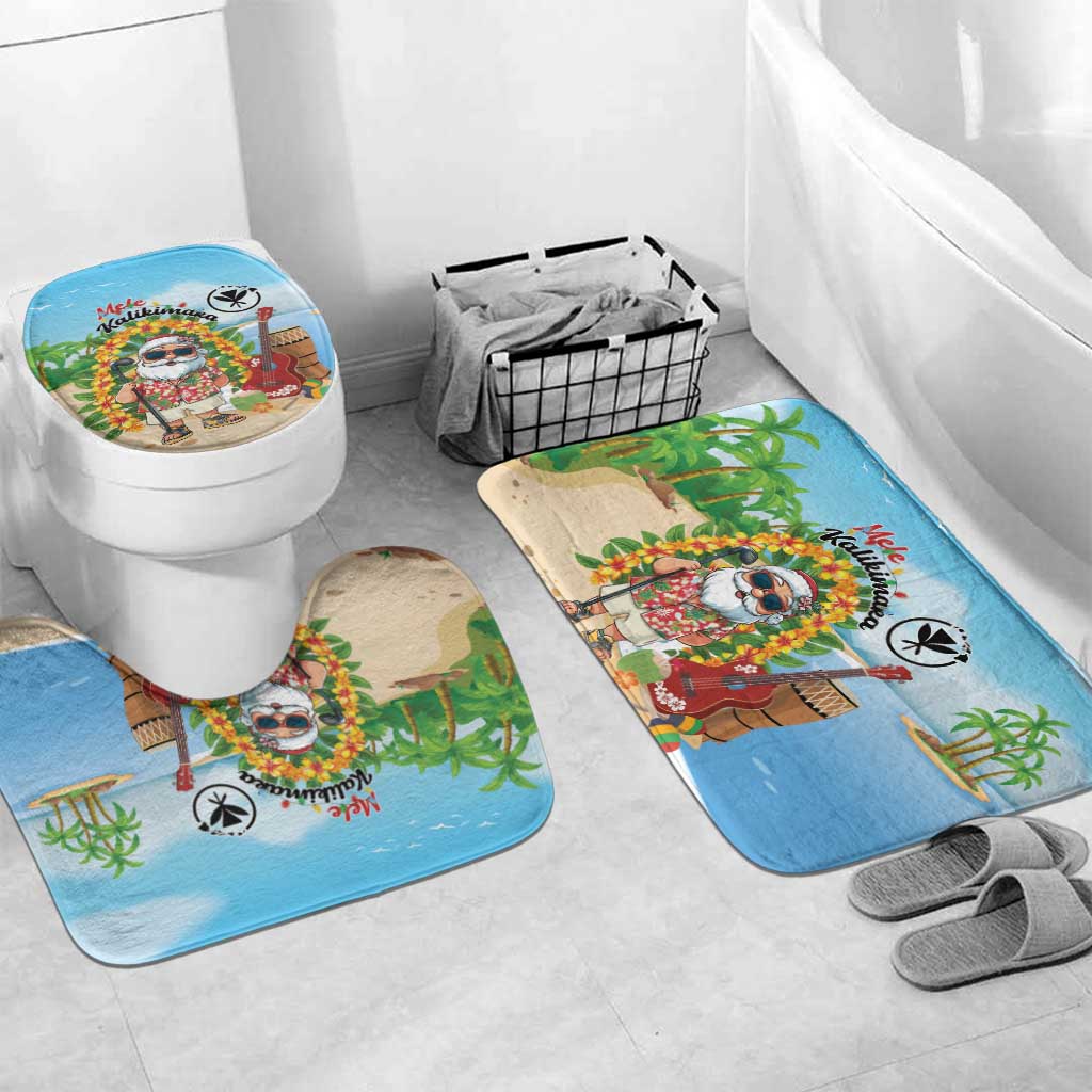 Hawaii Golf Christmas Bathroom Set Mele Kalikimaka Funny Golfer Santa - Wonder Print Shop