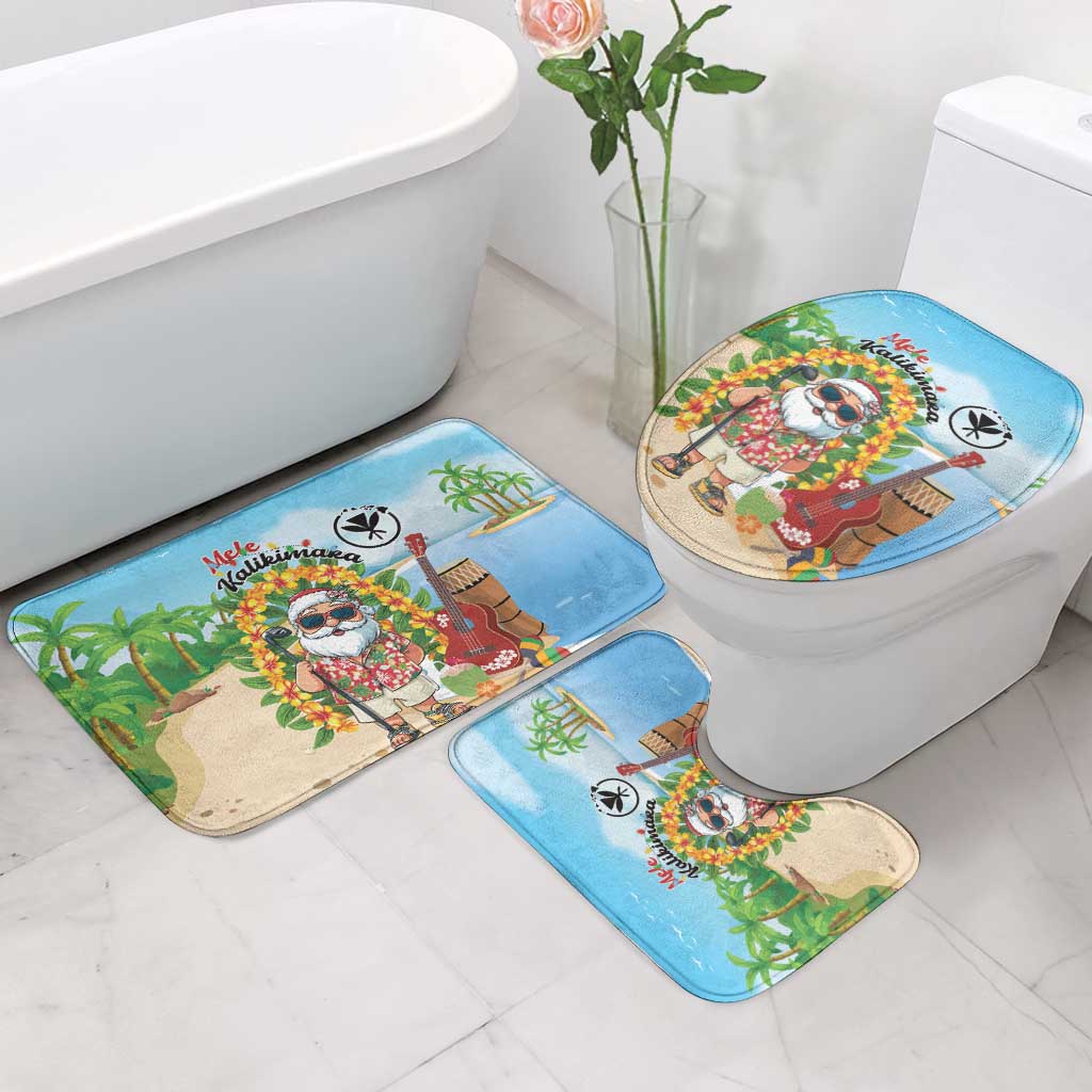 Hawaii Golf Christmas Bathroom Set Mele Kalikimaka Funny Golfer Santa - Wonder Print Shop