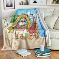 Hawaii Golf Christmas Blanket Mele Kalikimaka Funny Golfer Santa - Wonder Print Shop