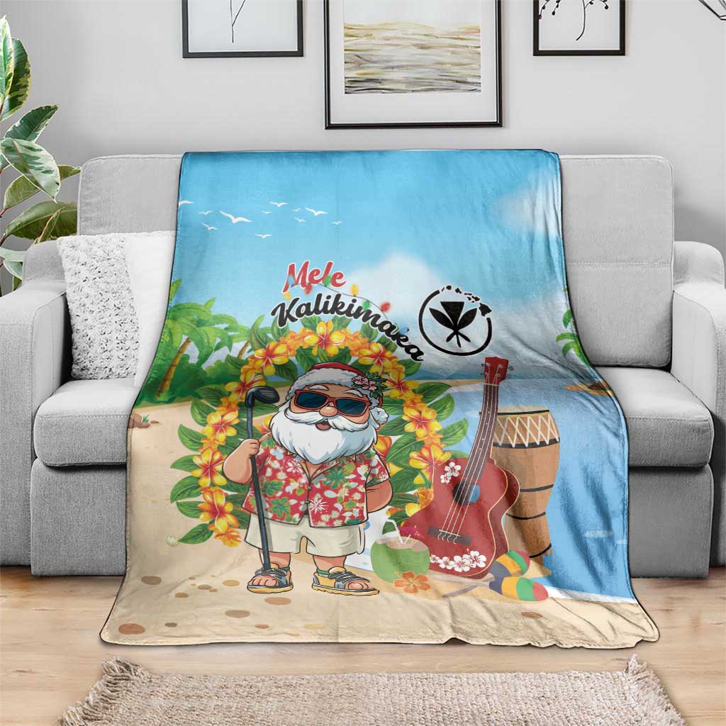 Hawaii Golf Christmas Blanket Mele Kalikimaka Funny Golfer Santa - Wonder Print Shop