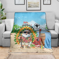 Hawaii Golf Christmas Blanket Mele Kalikimaka Funny Golfer Santa - Wonder Print Shop