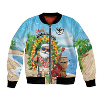 Personalized Hawaii Golf Christmas Bomber Jacket Mele Kalikimaka Funny Golfer Santa - Wonder Print Shop