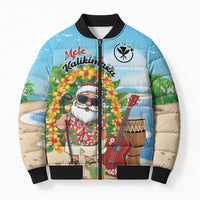 Personalized Hawaii Golf Christmas Bomber Puffer Jacket Mele Kalikimaka Funny Golfer Santa - Wonder Print Shop