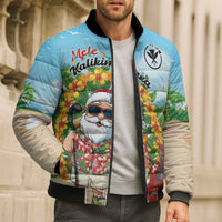 Personalized Hawaii Golf Christmas Bomber Puffer Jacket Mele Kalikimaka Funny Golfer Santa - Wonder Print Shop