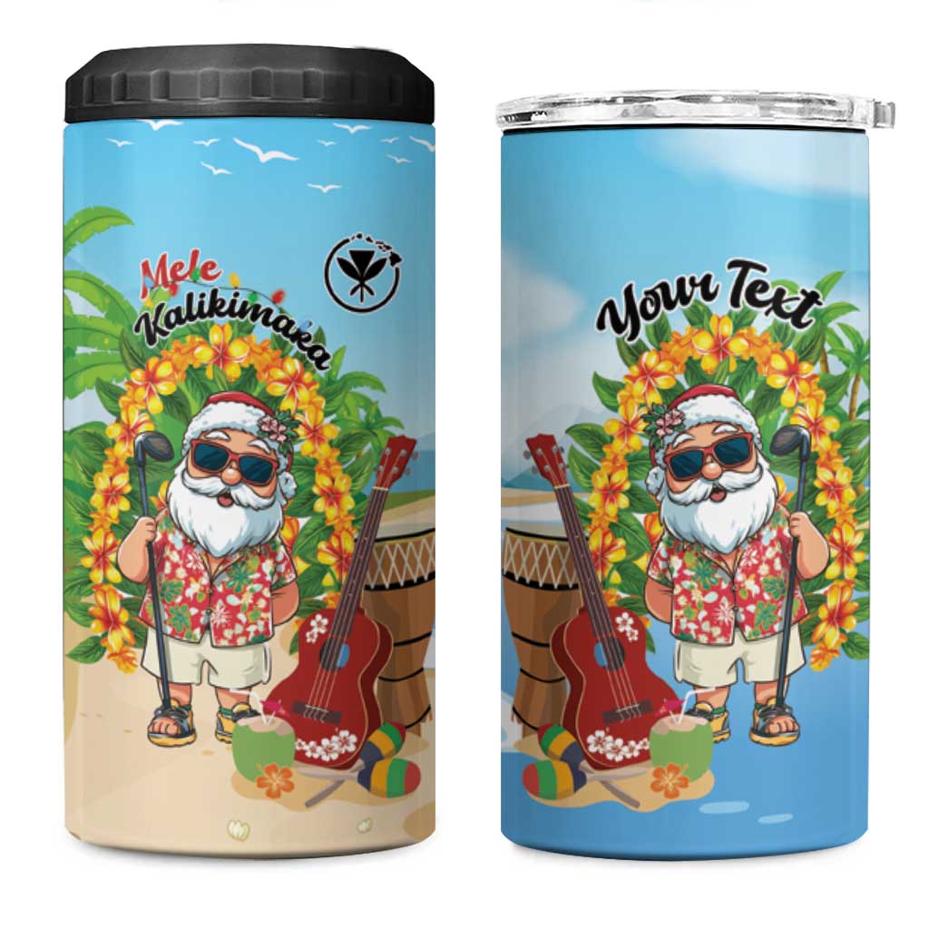 Personalized Hawaii Golf Christmas 4 in 1 Can Cooler Tumbler Mele Kalikimaka Funny Golfer Santa - Wonder Print Shop