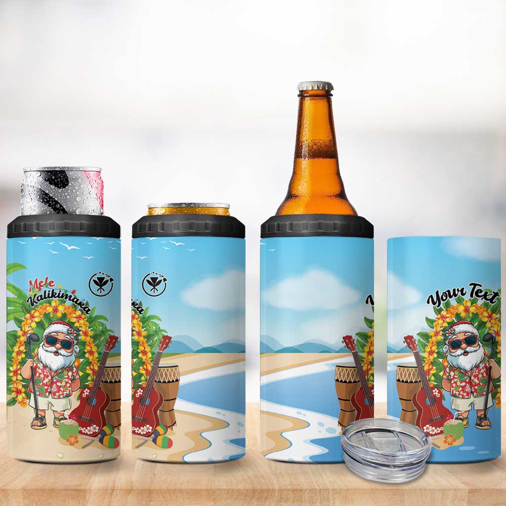 Personalized Hawaii Golf Christmas 4 in 1 Can Cooler Tumbler Mele Kalikimaka Funny Golfer Santa - Wonder Print Shop