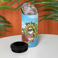 Personalized Hawaii Golf Christmas 4 in 1 Can Cooler Tumbler Mele Kalikimaka Funny Golfer Santa - Wonder Print Shop