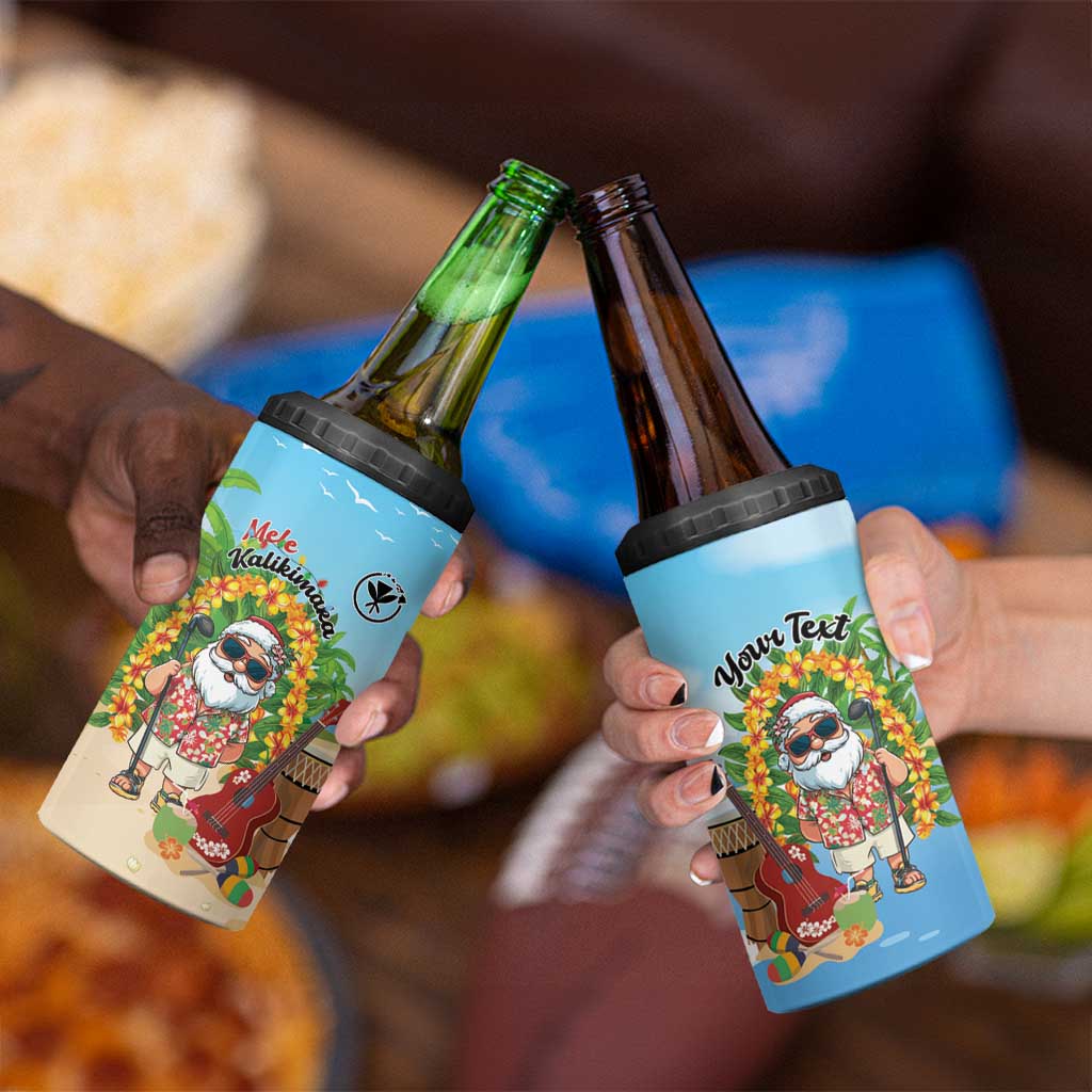 Personalized Hawaii Golf Christmas 4 in 1 Can Cooler Tumbler Mele Kalikimaka Funny Golfer Santa - Wonder Print Shop