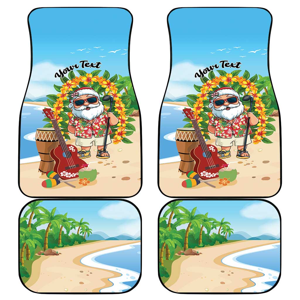 Personalized Hawaii Golf Christmas Car Mats Mele Kalikimaka Funny Golfer Santa - Wonder Print Shop