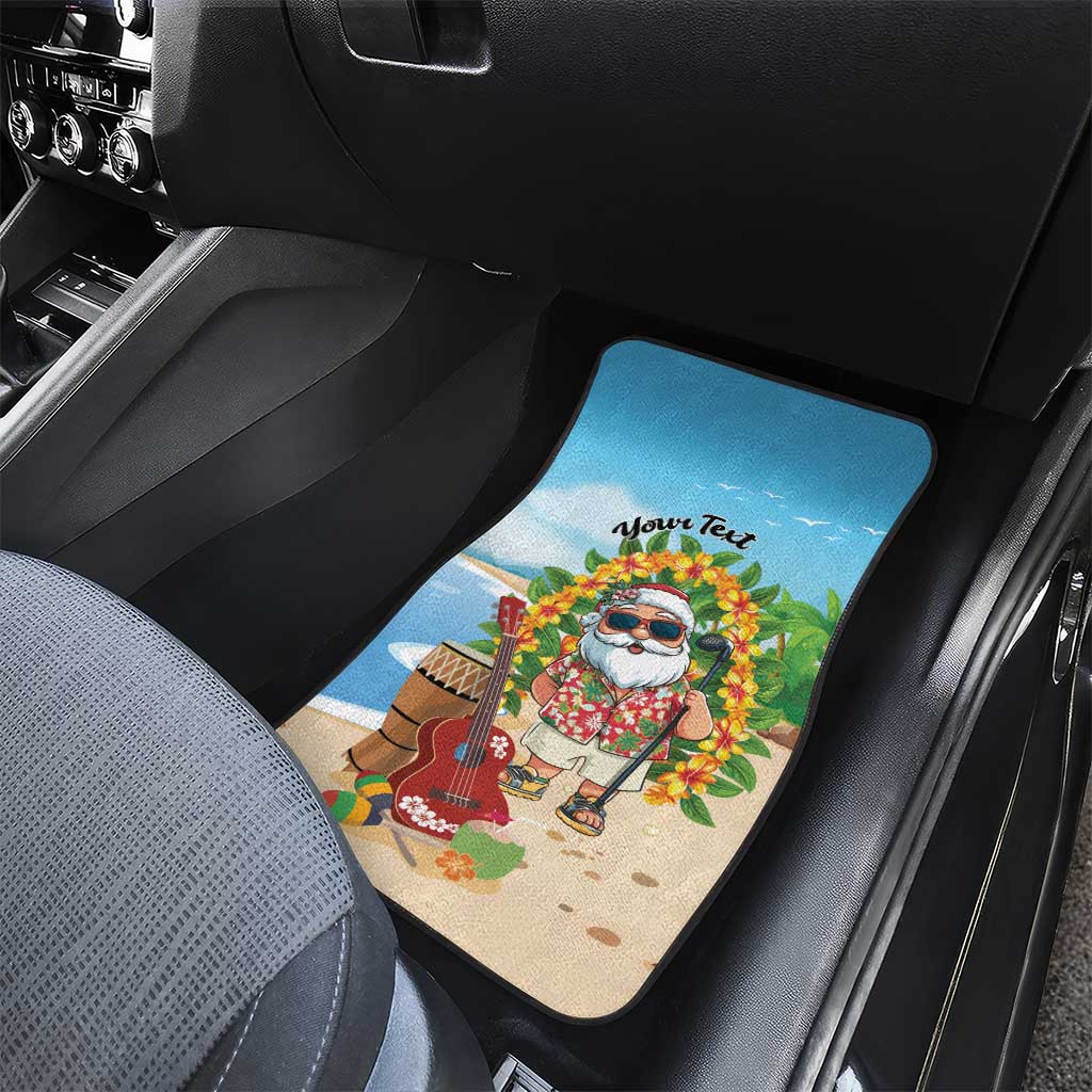 Personalized Hawaii Golf Christmas Car Mats Mele Kalikimaka Funny Golfer Santa - Wonder Print Shop