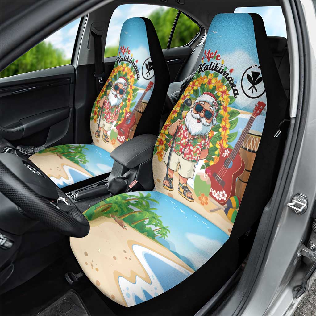 Hawaii Golf Christmas Car Seat Cover Mele Kalikimaka Funny Golfer Santa - Wonder Print Shop