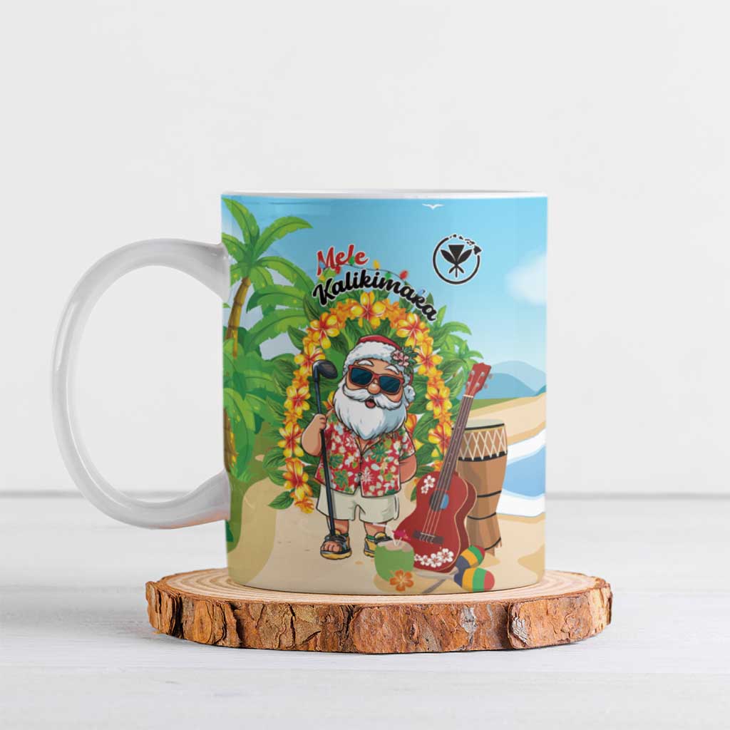 Personalized Hawaii Golf Christmas Ceramic Mug Mele Kalikimaka Funny Golfer Santa - Wonder Print Shop