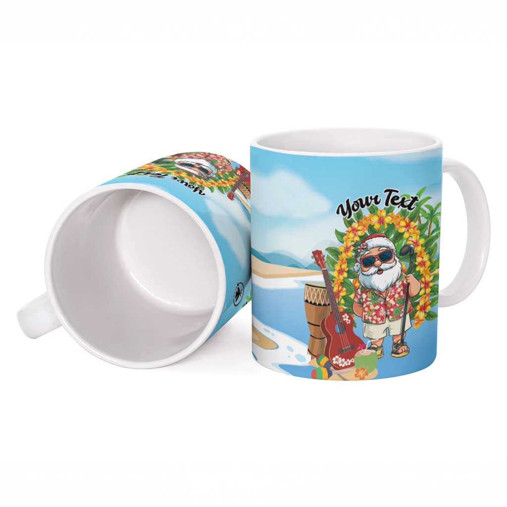 Personalized Hawaii Golf Christmas Ceramic Mug Mele Kalikimaka Funny Golfer Santa - Wonder Print Shop