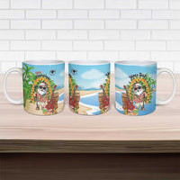 Personalized Hawaii Golf Christmas Ceramic Mug Mele Kalikimaka Funny Golfer Santa - Wonder Print Shop