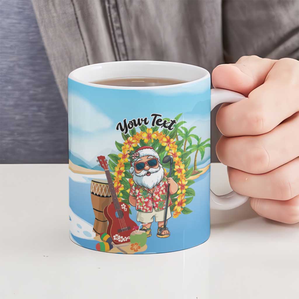 Personalized Hawaii Golf Christmas Ceramic Mug Mele Kalikimaka Funny Golfer Santa - Wonder Print Shop