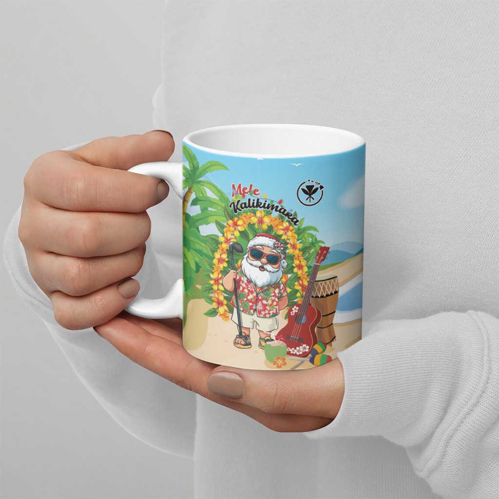 Personalized Hawaii Golf Christmas Ceramic Mug Mele Kalikimaka Funny Golfer Santa - Wonder Print Shop