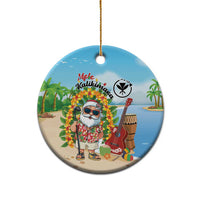 Hawaii Golf Christmas Ceramic Ornament Mele Kalikimaka Funny Golfer Santa - Wonder Print Shop