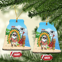 Hawaii Golf Christmas Ceramic Ornament Mele Kalikimaka Funny Golfer Santa - Wonder Print Shop