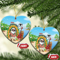 Hawaii Golf Christmas Ceramic Ornament Mele Kalikimaka Funny Golfer Santa - Wonder Print Shop