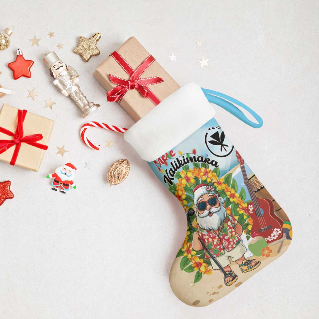 Hawaii Golf Christmas Stocking Mele Kalikimaka Funny Golfer Santa - Wonder Print Shop