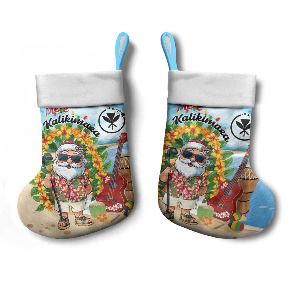 Hawaii Golf Christmas Stocking Mele Kalikimaka Funny Golfer Santa - Wonder Print Shop