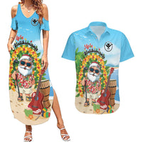 Personalized Hawaii Golf Christmas Couples Matching Summer Maxi Dress and Hawaiian Shirt Mele Kalikimaka Funny Golfer Santa - Wonder Print Shop