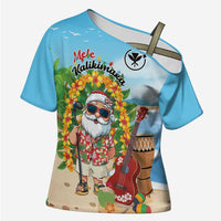 Personalized Hawaii Golf Christmas Cross Shoulder Shirt Mele Kalikimaka Funny Golfer Santa - Wonder Print Shop
