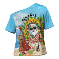Personalized Hawaii Golf Christmas Cross Shoulder Shirt Mele Kalikimaka Funny Golfer Santa - Wonder Print Shop