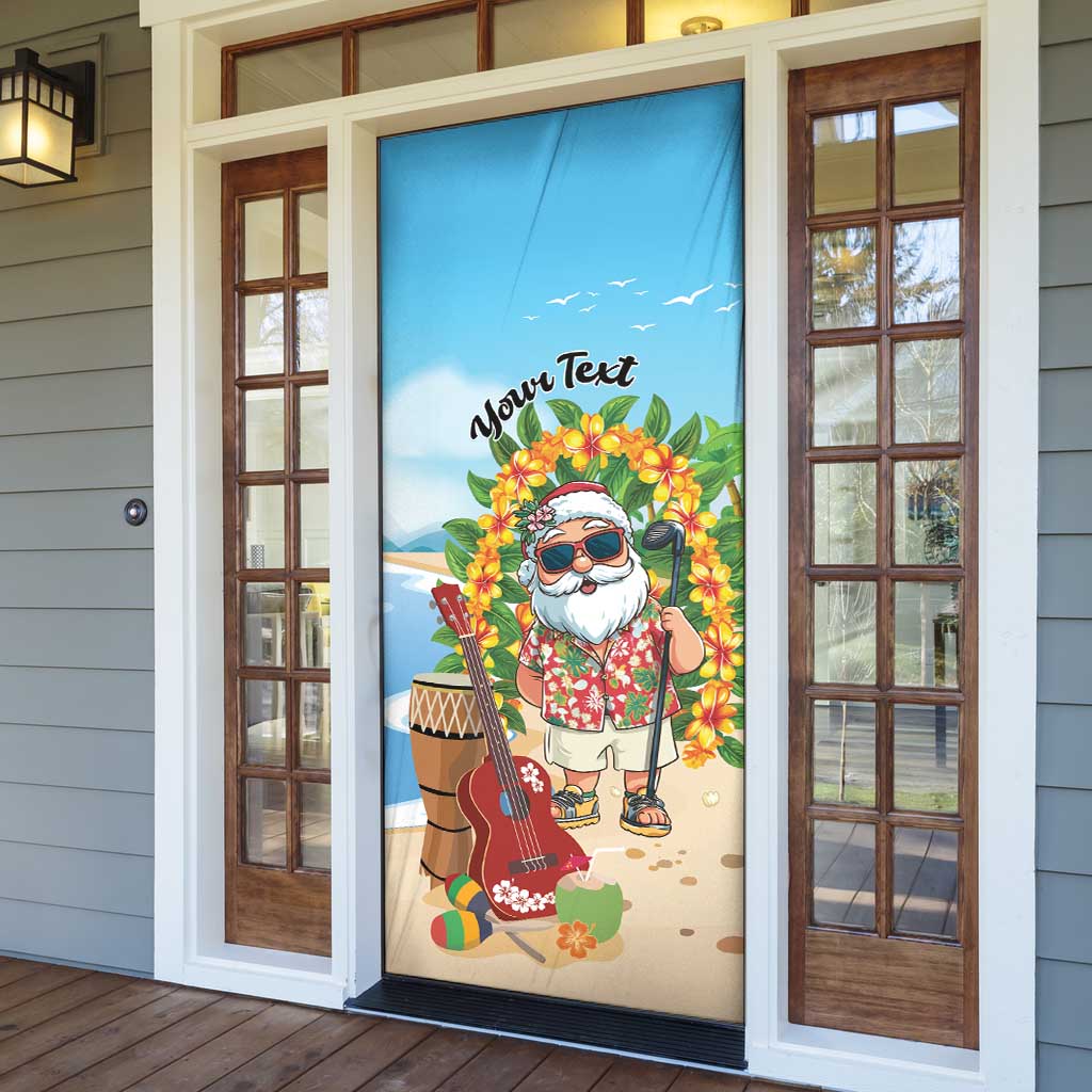 Personalized Hawaii Golf Christmas Door Cover Mele Kalikimaka Funny Golfer Santa - Wonder Print Shop