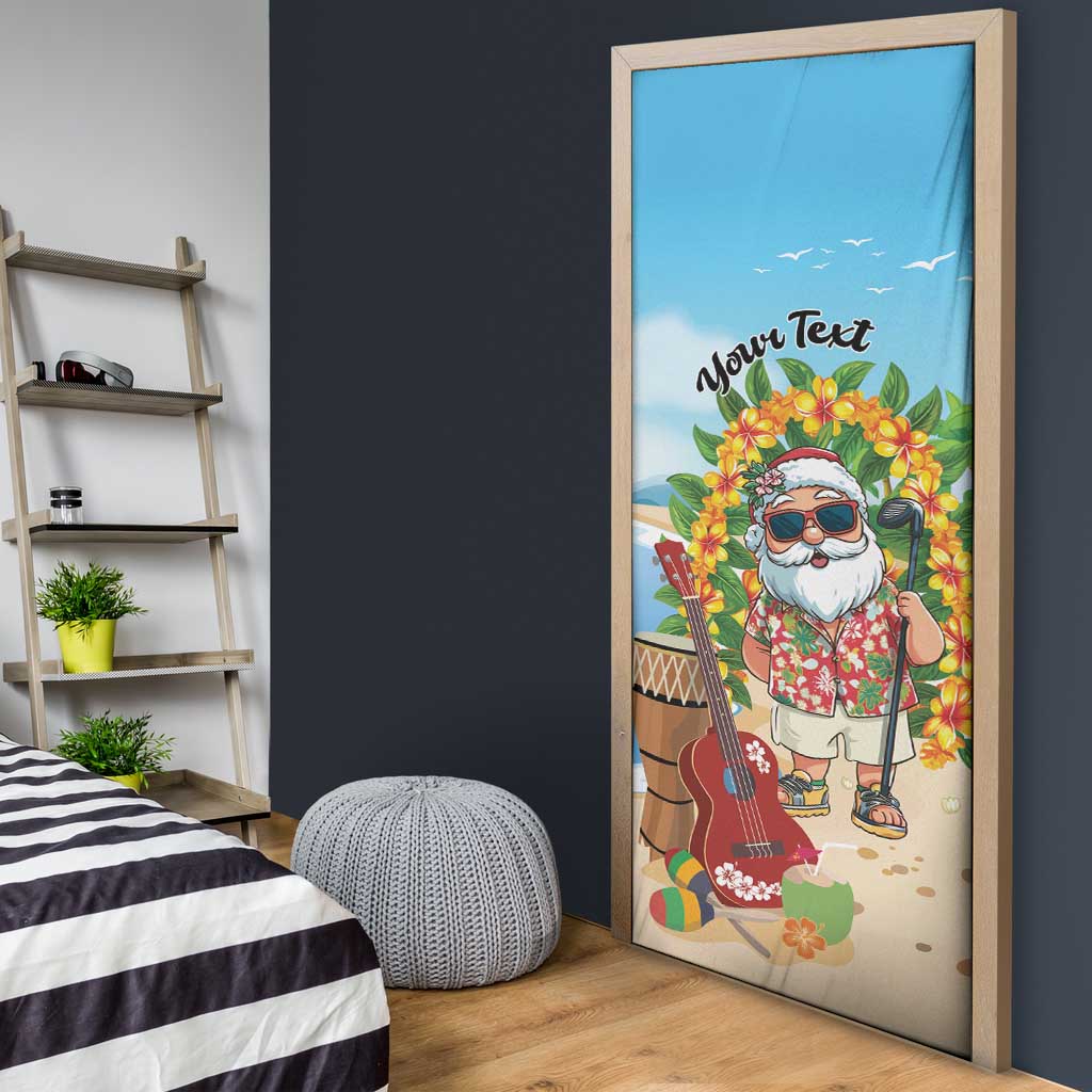 Personalized Hawaii Golf Christmas Door Cover Mele Kalikimaka Funny Golfer Santa - Wonder Print Shop