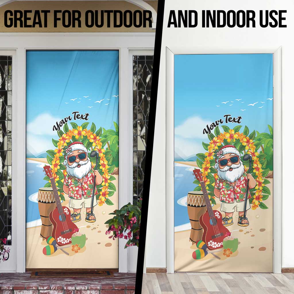 Personalized Hawaii Golf Christmas Door Cover Mele Kalikimaka Funny Golfer Santa - Wonder Print Shop