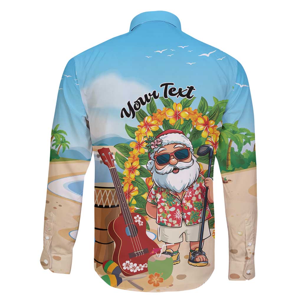 Personalized Hawaii Golf Christmas Family Matching Long Sleeve Bodycon Dress and Hawaiian Shirt Mele Kalikimaka Funny Golfer Santa - Wonder Print Shop