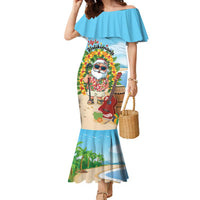 Personalized Hawaii Golf Christmas Family Matching Mermaid Dress and Hawaiian Shirt Mele Kalikimaka Funny Golfer Santa - Wonder Print Shop
