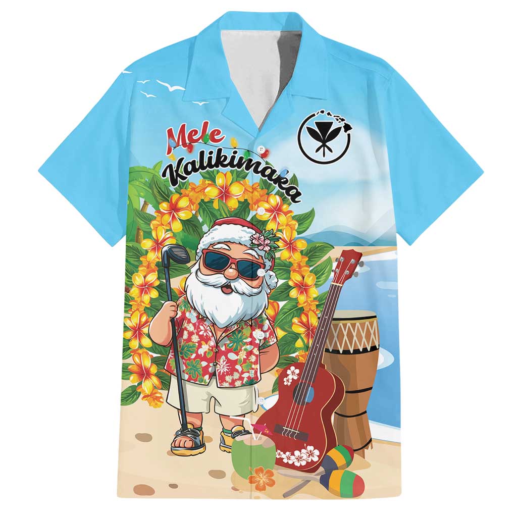 Personalized Hawaii Golf Christmas Family Matching Off Shoulder Maxi Dress and Hawaiian Shirt Mele Kalikimaka Funny Golfer Santa - Wonder Print Shop