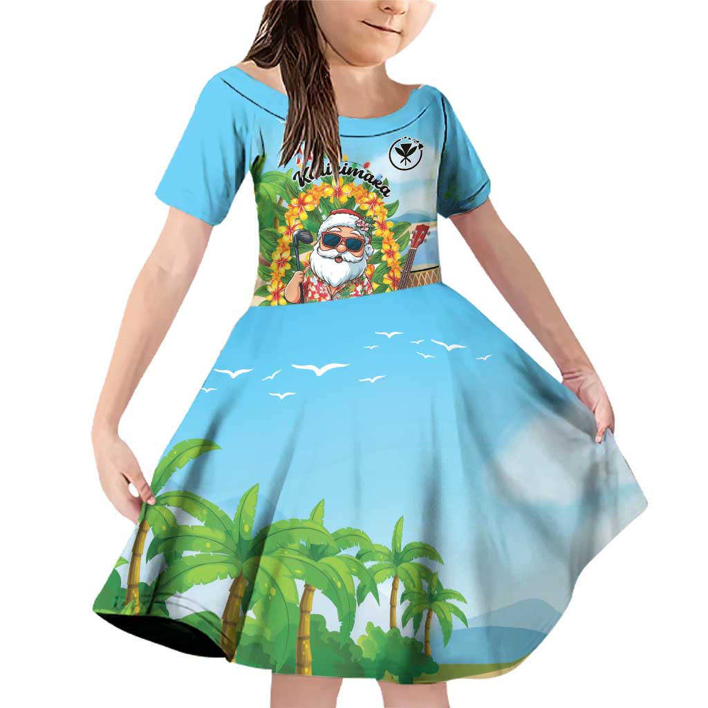 Personalized Hawaii Golf Christmas Family Matching Off Shoulder Short Dress and Hawaiian Shirt Mele Kalikimaka Funny Golfer Santa - Wonder Print Shop