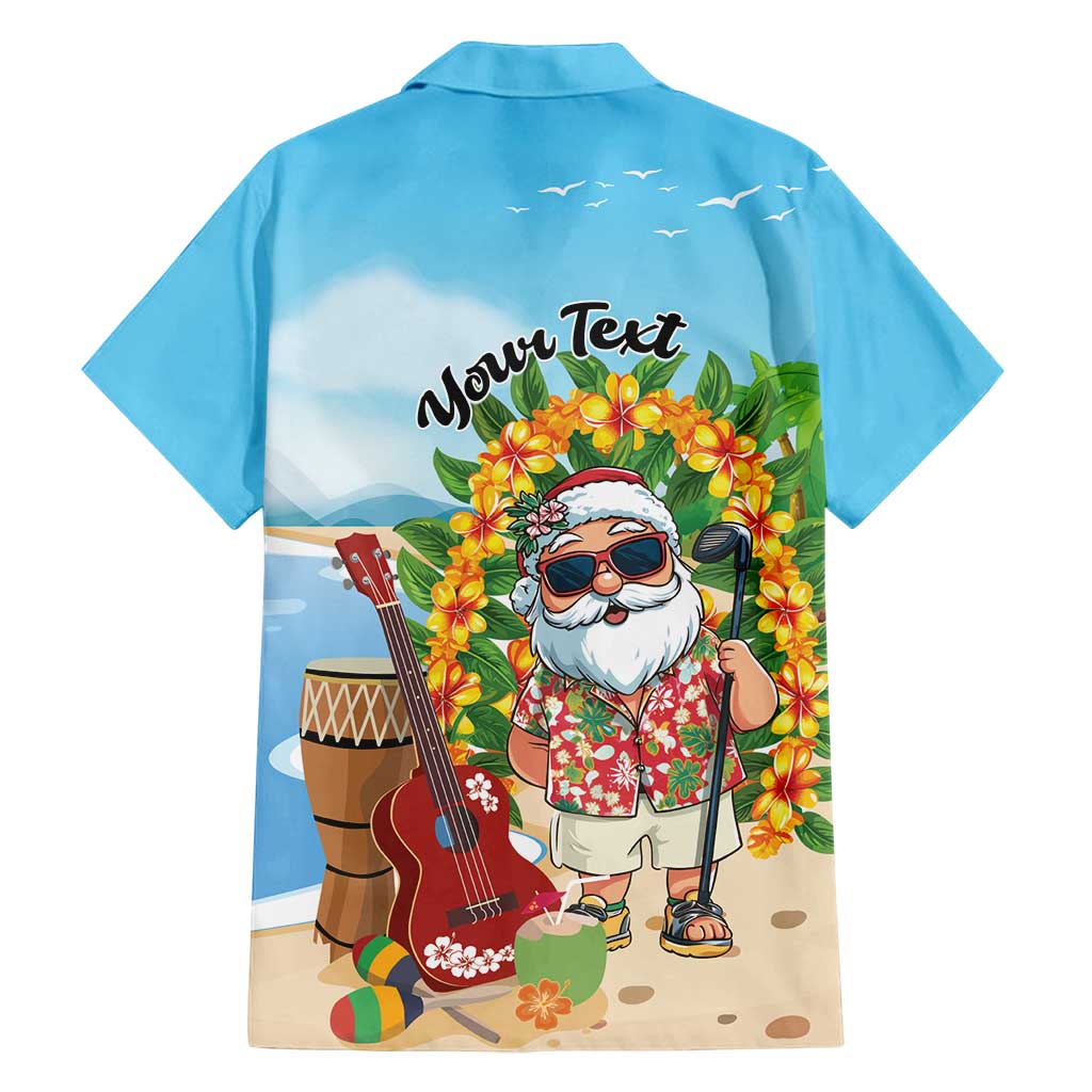 Personalized Hawaii Golf Christmas Family Matching Off Shoulder Short Dress and Hawaiian Shirt Mele Kalikimaka Funny Golfer Santa - Wonder Print Shop