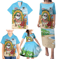 Personalized Hawaii Golf Christmas Family Matching Puletasi and Hawaiian Shirt Mele Kalikimaka Funny Golfer Santa - Wonder Print Shop