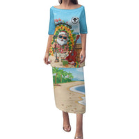 Personalized Hawaii Golf Christmas Family Matching Puletasi and Hawaiian Shirt Mele Kalikimaka Funny Golfer Santa - Wonder Print Shop